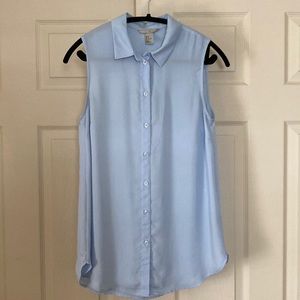 H&M Sleeveless Collared Button Down Blouse